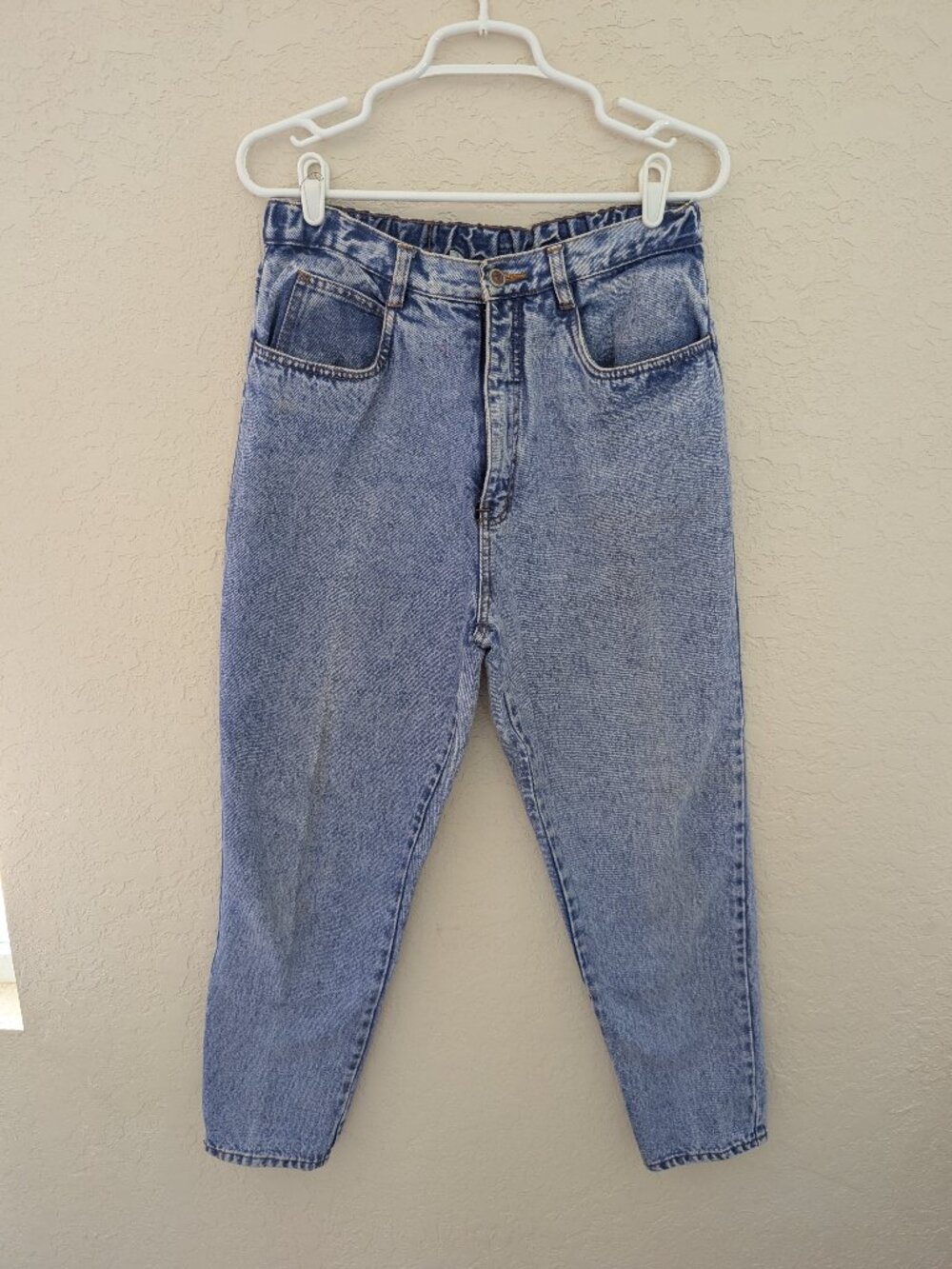 Vintage Bill Blass Mom Jeans 80s High Rise Light Wash Acid Size 12P Petites